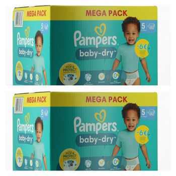 Lot de 164  Couches Pampers Baby Dry 11-16KG Taille 5 Neuf