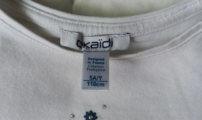 T-shirt blanc okaïdi t5 - photo numéro 3