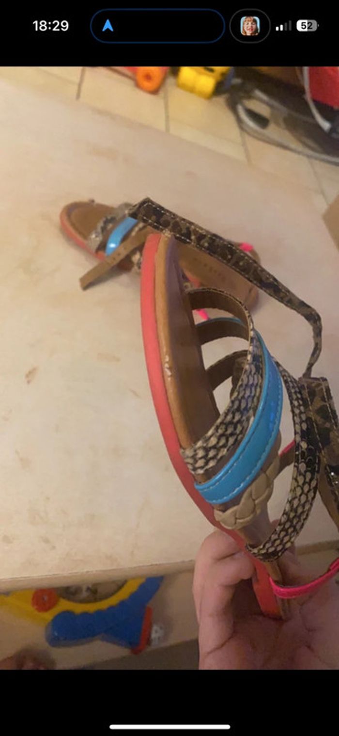 Sandales bleu rose taille 31 - photo numéro 6