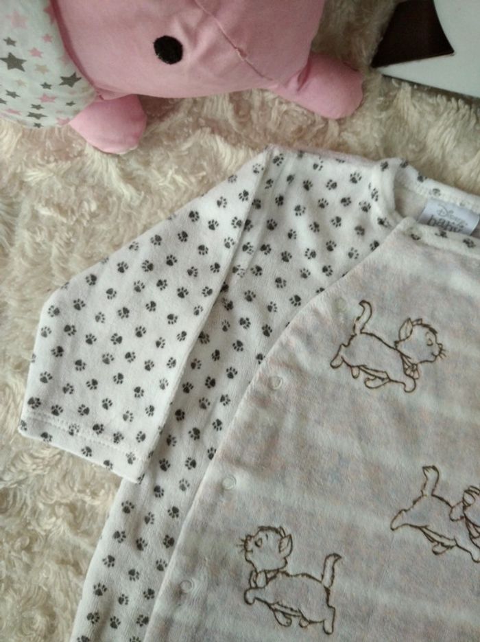 Pyjama grenouillère velours Fille 3 mois Marie Aristochats Disney Baby - photo numéro 5