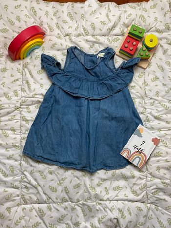 robe sans manches en jean léger bleu vertbaudet 2 ans