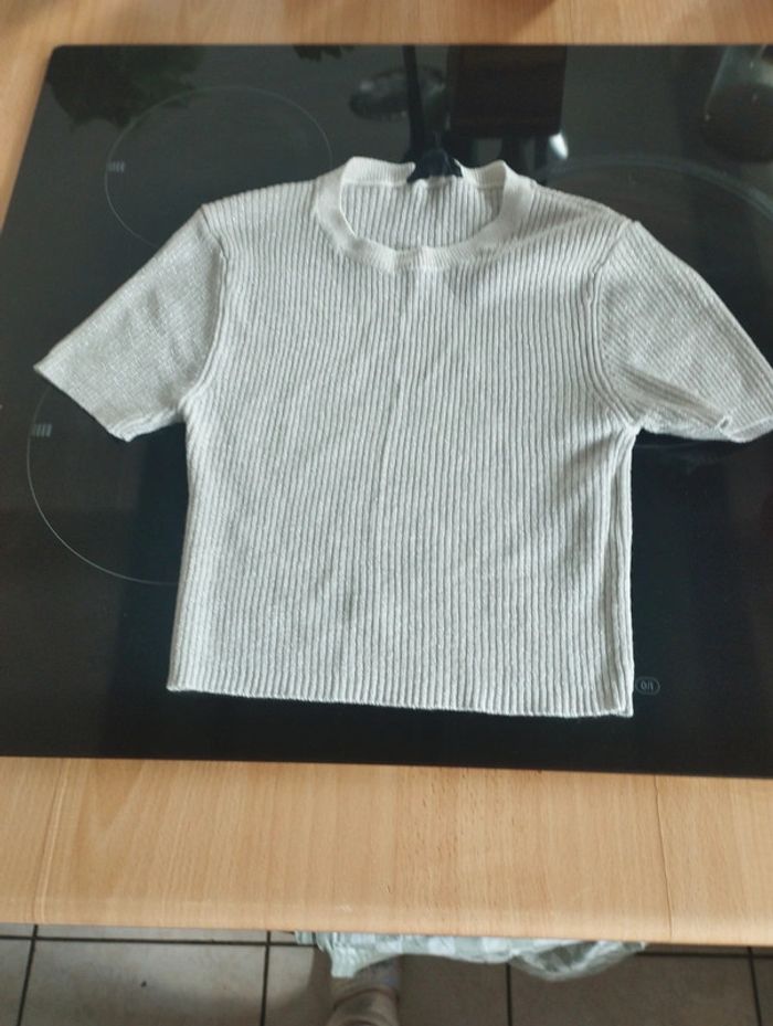 Top court  Jennyfer gris pailleté taille XS