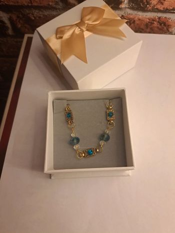 Bracelet doré bleu et blanc Chic