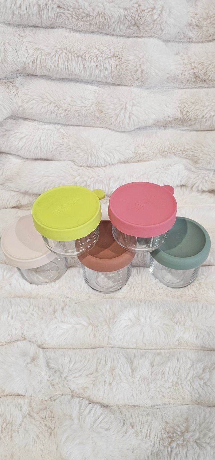 Lot de 5 pots en verre Béaba en très bon état. - photo numéro 2