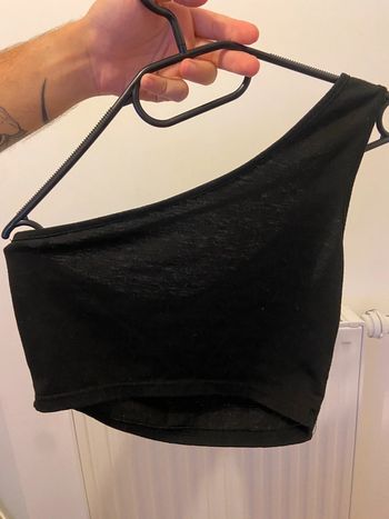 Crop top asymétrique noir