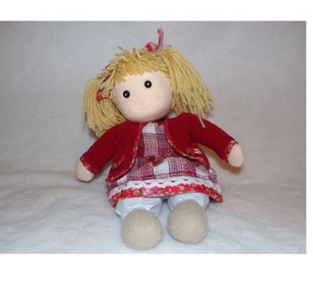 Boite à musique poupée blouson rouge