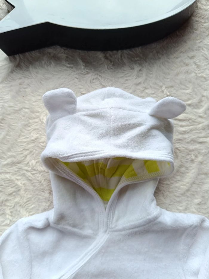 Ensemble (pyjama velours 2 pièces avec pieds 0mois/gilet velours avec capuche 1mois) Ours Kitchoun - photo numéro 12