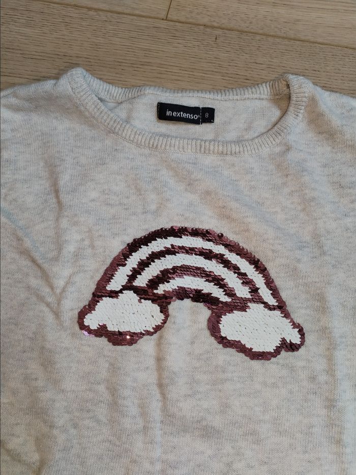 Pull fin arc en ciel en strass In extenso 8 ans - photo numéro 2