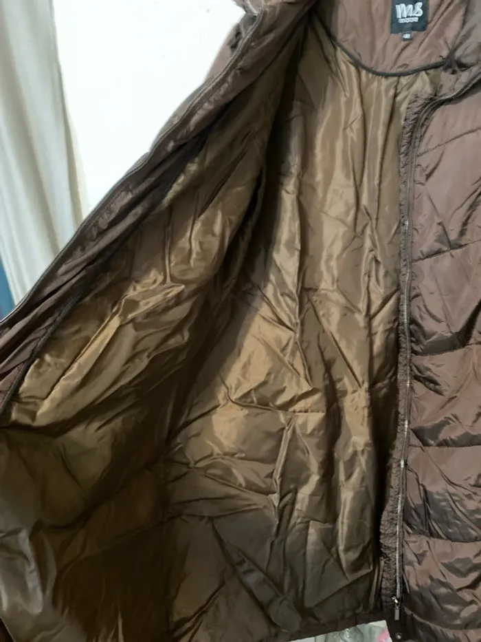 superbe doudoune manteau veste hiver marron 48 M&S mode - photo numéro 9