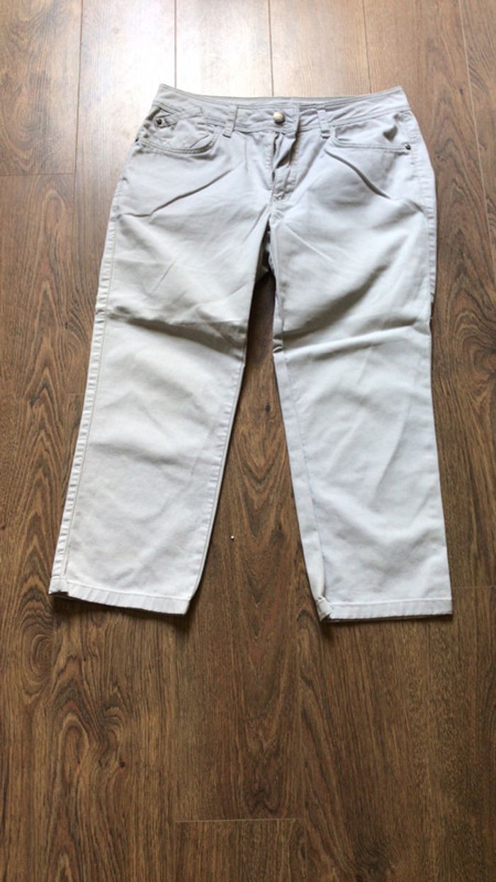Pantacourt gris perle T38