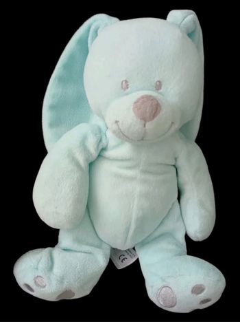 ❤️ B1771 Doudou Peluche SIMBA TOYS Lapin Bleu EMPREINTES GRIS
