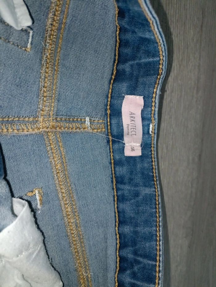 Short  jean a fourche Arkitect Taille 36 en viscose - photo numéro 3