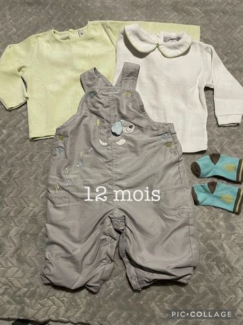 Ensemble garçon salopette 12 mois