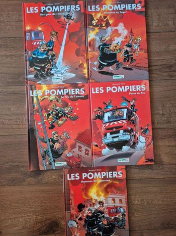 Lot de  5  bandes  dessinées Les pompiers
