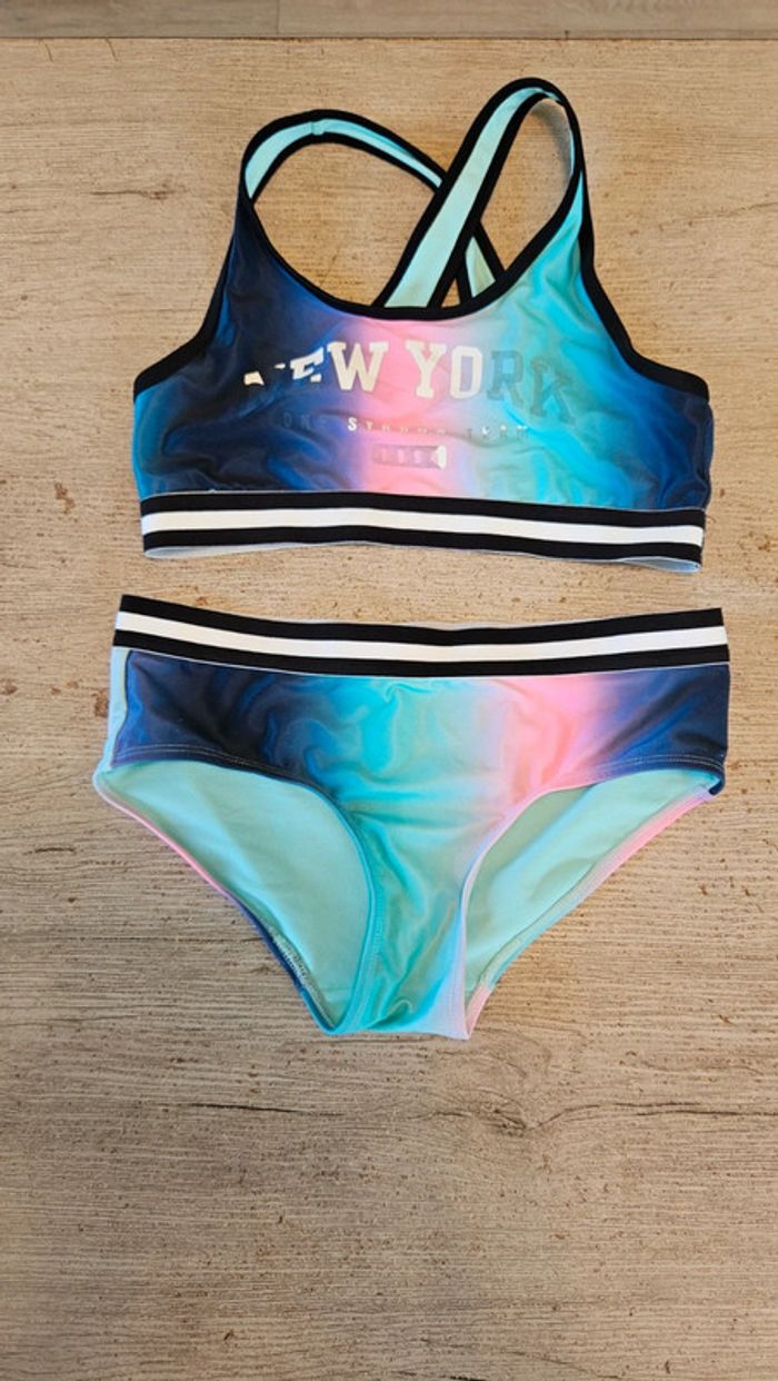 Bikini fille, style brassière, coloré, H&M, taille 12 à 14 ans - photo numéro 2
