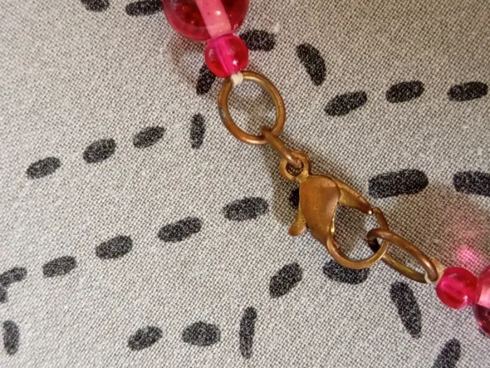 Bijoux collier rose vintage - photo numéro 3
