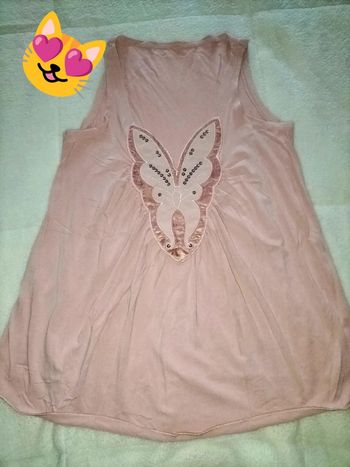 Débardeur rose papillon 36