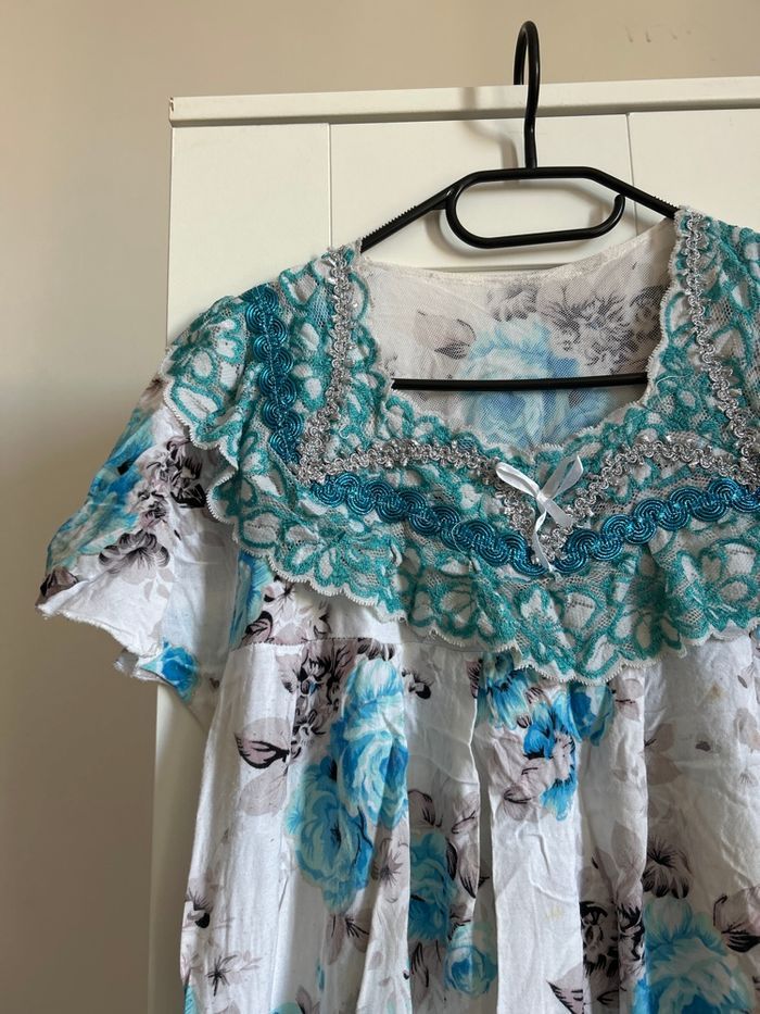 Robe longue bleu à motifs Boutique Indépendante Taille Unique - photo numéro 3