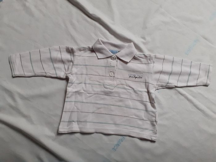 Sweet polo blanc rayé col chemise