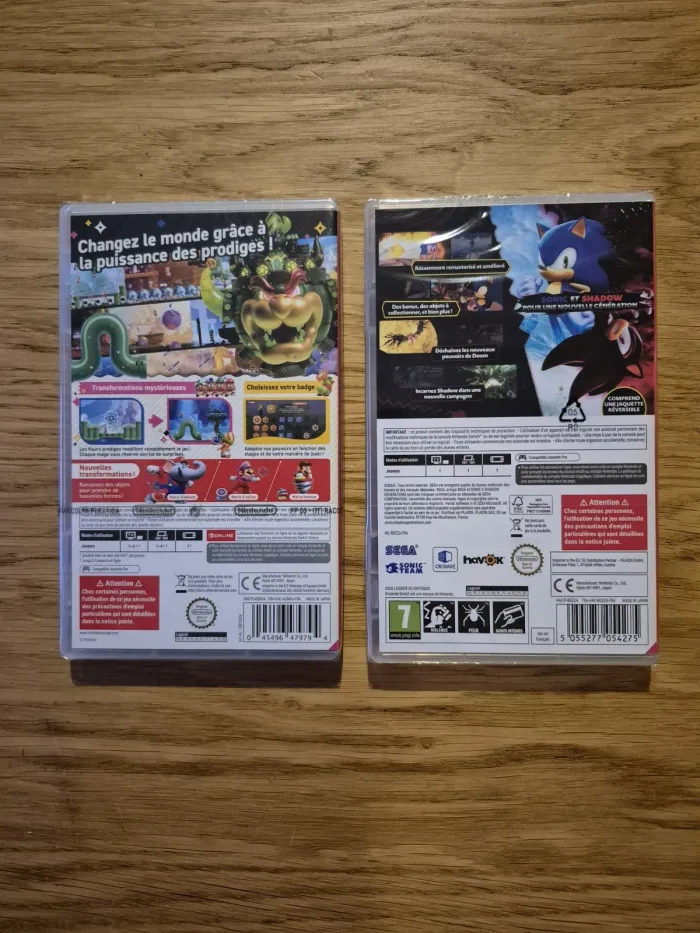 Lot de 2 jeux nintendo switch super Mario Bros wonder + Sonic Shadow Neuf FR - photo numéro 2