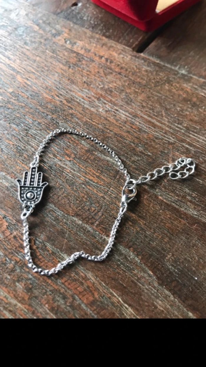 Bracelet réglable, main de fatma, comme neuf - photo numéro 3