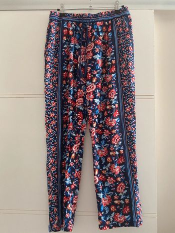 Pantalon fin d’été large imprimé Springfield taille élastique