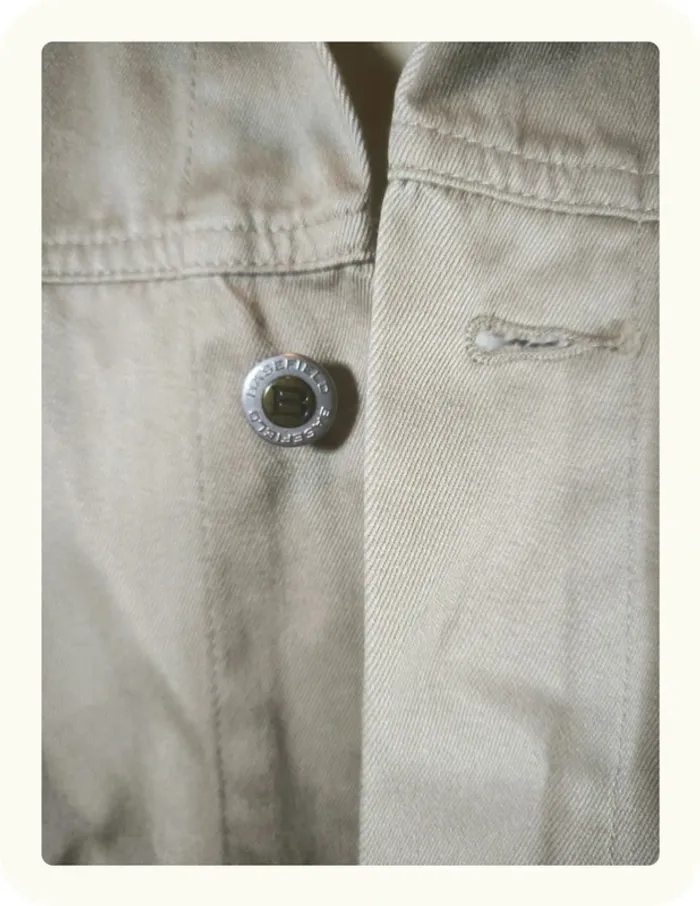Veste en jean beige légère homme Basefield Taille 44 XXL - photo numéro 3