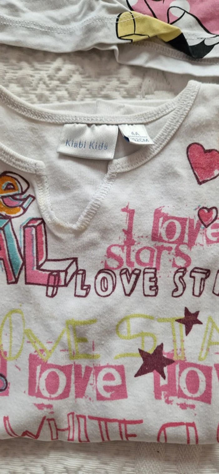 Lot de 5 t-shirts manches courtes fille 4 ans - photo numéro 5