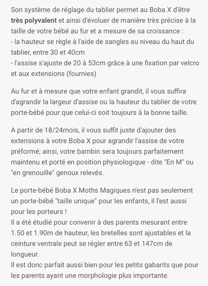 Porte bébé Boba X confortable naissance 20kg motif papillon - photo numéro 7