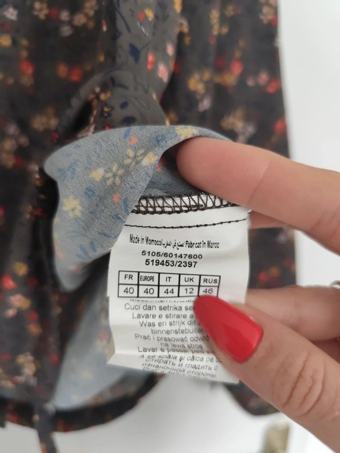 Chemisier fleuri kaki - photo numéro 2