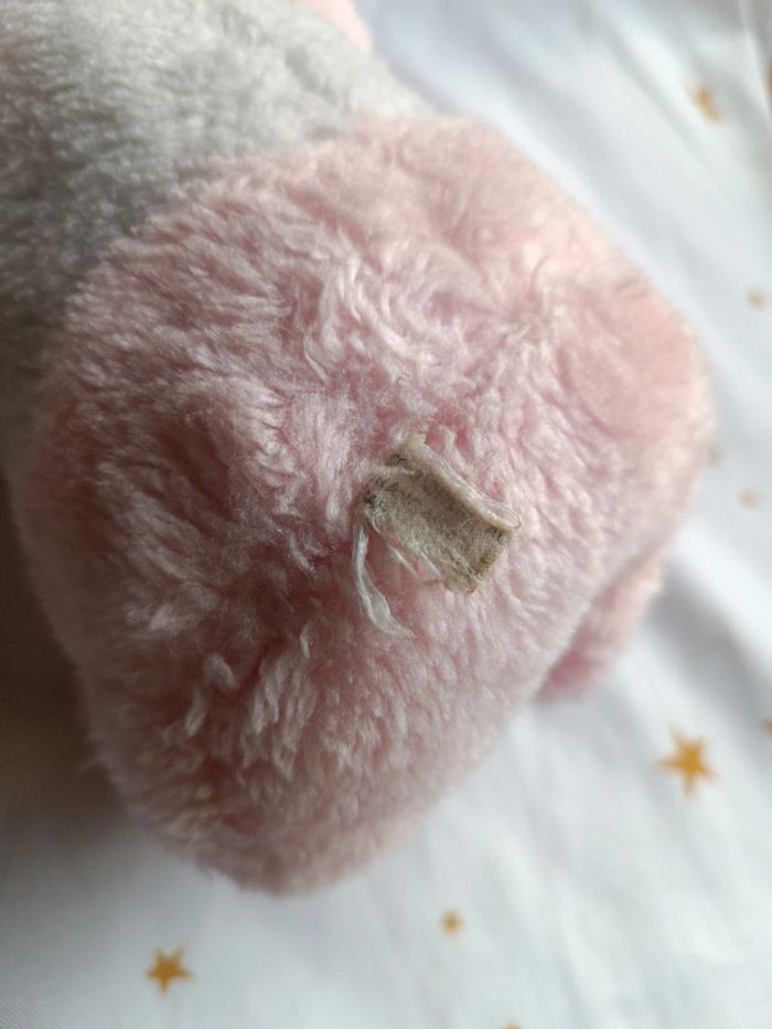 Vintage Doudou peluche plush Teddy chien dog puppy rose pink glace ice cream cône cp - photo numéro 19