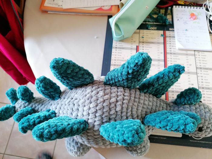 Doudou dinosaure peluche stegosaure - photo numéro 3