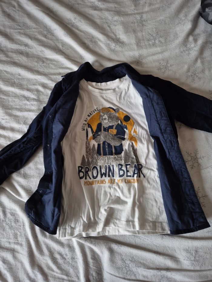 Ensemble t-shirt et chemise 6 ans - photo numéro 2