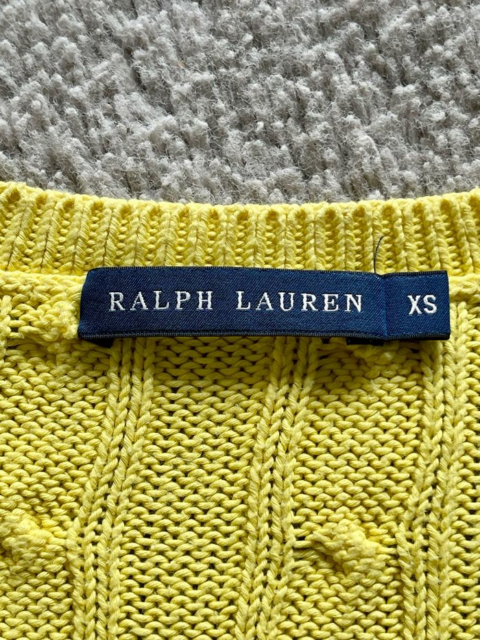 Pull torsadé col V Ralph Lauren femme taille XS - photo numéro 4