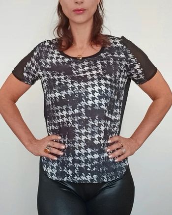 Blouse noire et blanche Bershka taille 36