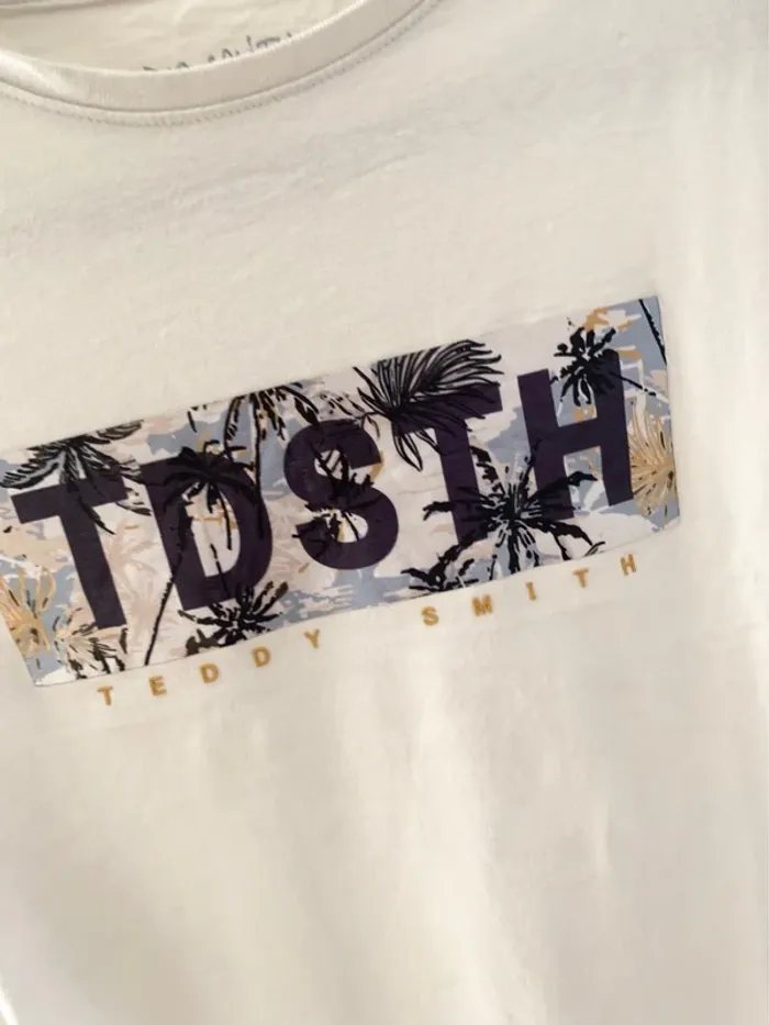 T-shirt Teddy Smith blanc – Taille L - photo numéro 3