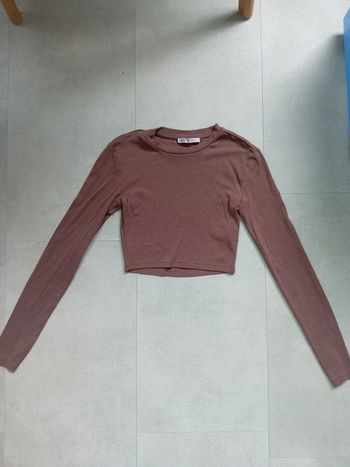 T shirt manches longues cropped taille S