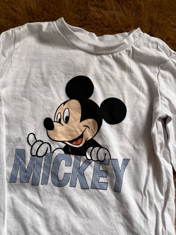 Tee shirt blanc/bleu Mickey DISNEY t.12m - photo numéro 2