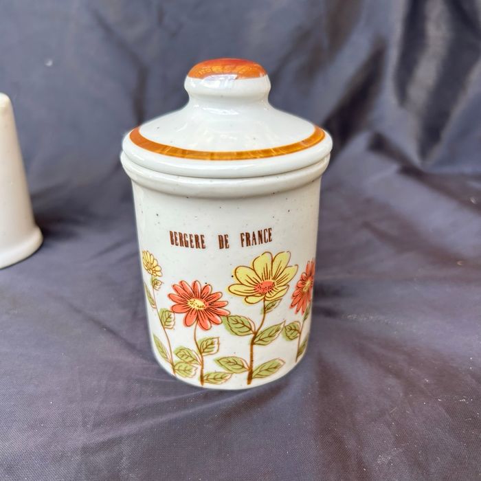 Trio de pots à épices vintage en grès Bergère de France - photo numéro 3