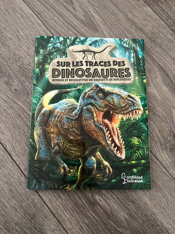 Livre sur les traces des dinosaures.