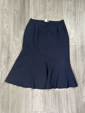 Jupe tulipe bleue marine Anne Weyburn Vintage T44 XXL