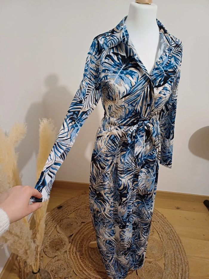 Robe longue boutonnée à motifs Aachoae taille M 38