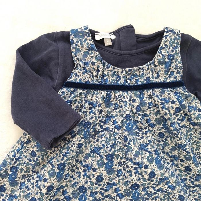 Combi-robe marine fleurs bébé fille 3 Mois Absorba - photo numéro 2