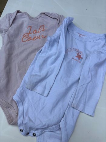 Lot de 2 bodies manches longues TAO 18 mois