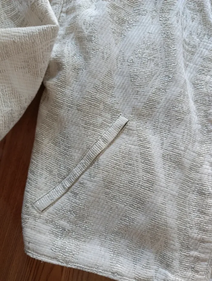 Veste beige avec filaments argentés Zara M - photo numéro 7