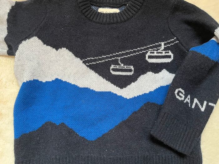 pull chaud motif montagne - Gant 2 ans (24 mois) - bleu - photo numéro 2