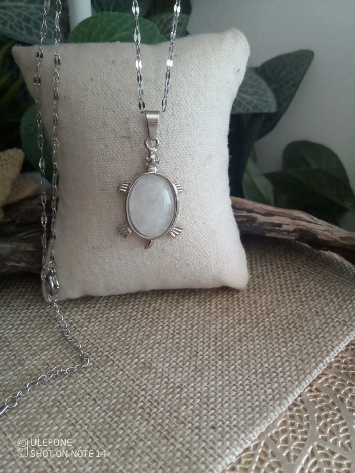 Collier tortue en pierre naturelle de cristal de quartz - photo numéro 2