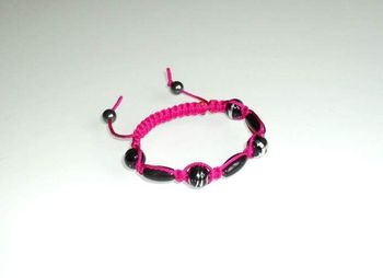 Bracelet shamballa rose et noir