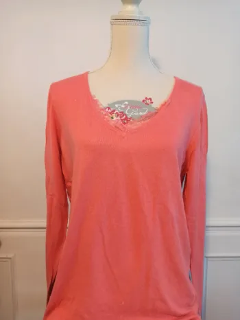 Pull corail léger demi saison Xl