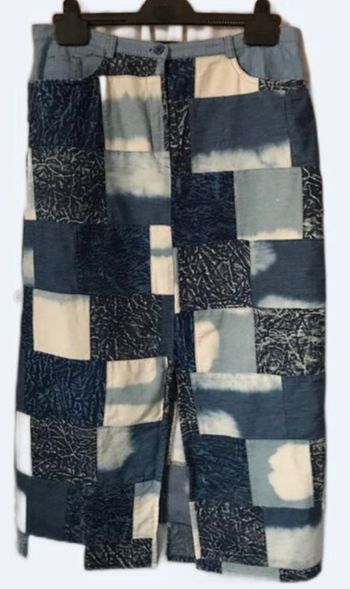 Jupe longue patchwork en jeans 42 Vintage
